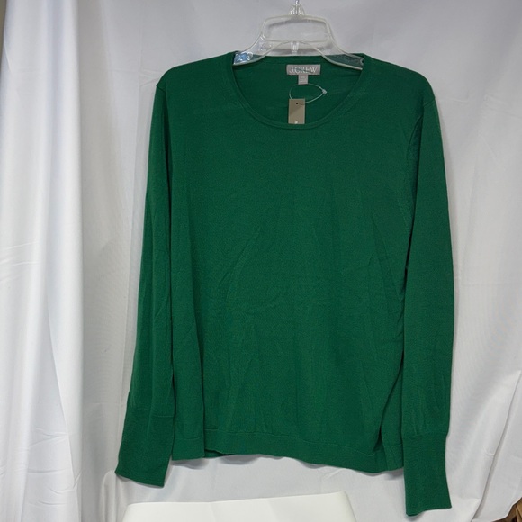 J. Crew Emerald Green 100% merino wool crewneck  long sleeve sweater XXL - Picture 1 of 11